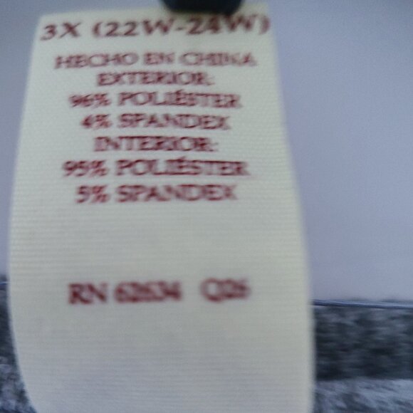 FADDED GLORY HEATHER GREY COMBO CARDIGAN MOCK LAYERED BLOUSE PLUS SZ 3X(22W-24W) - Picture 4 of 7